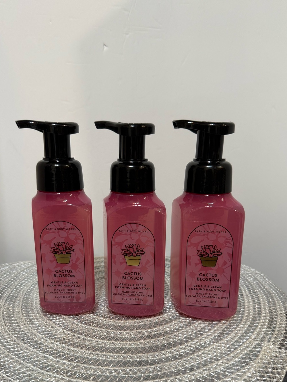 BBW Cactus Blossom Foaming Hand Soap Set of 3 NWT